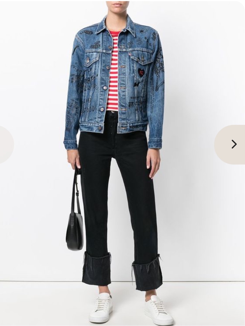 R13 Light Blue Graphic Denim Jacket